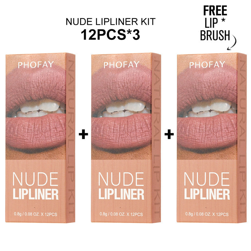 PHOFAY Nude Lipliner Kit | Long-Lasting Precision for Defined, Naturally Beautiful Lips – Ideal for Everyday Makeup