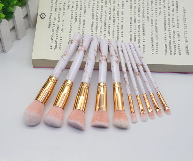 15-Piece Marble Makeup Brush Set – Professional Cosmetic Tools