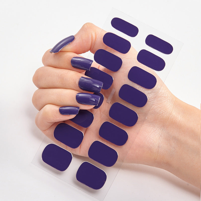 Pure Color 16-Piece Nail Stickers – Easy-to-Apply, Long-Lasting & Stylish Manicure Set