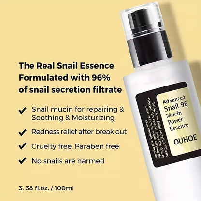 Snail Mucin Power Essence Moisturizer 100ml | Ultra-Hydrating Serum with Snail Secretion Filtrate for Reducing Dark Spots, Fine Lines, and Skin Repair – Achieve Radiant, Youthful Skin!