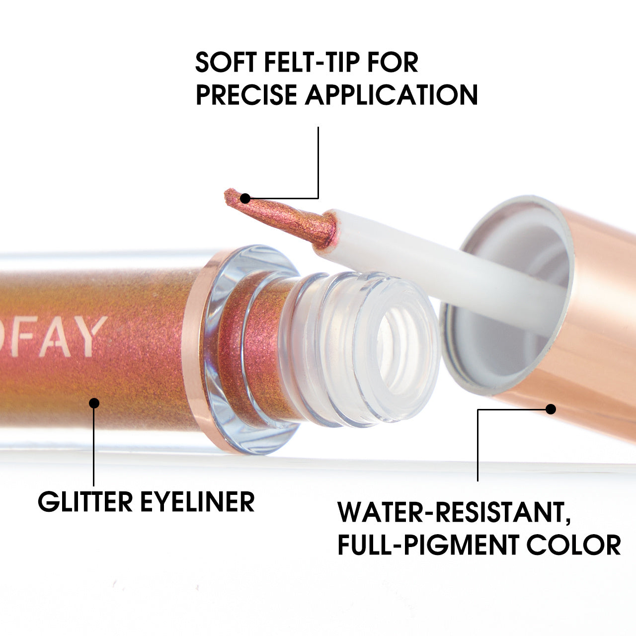 PHOFAY Liquid Glitter Eyeliner Set | Waterproof, Long-Lasting & High-Shine Sparkle | Smudge-Proof Glitter Eye Makeup