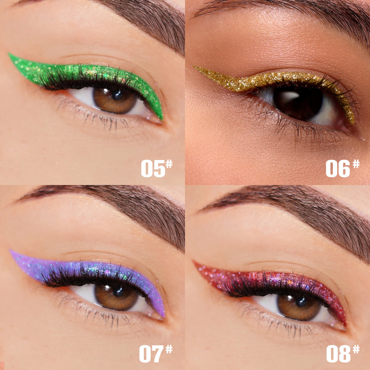 PHOFAY Liquid Glitter Eyeliner Set | Waterproof, Long-Lasting & High-Shine Sparkle | Smudge-Proof Glitter Eye Makeup