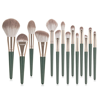 Green Cloud 14-Piece Professional Makeup Brush Set – Ultimate Beauty Kit