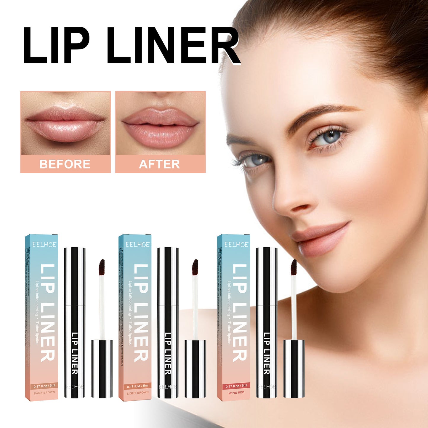 Waterproof Stripping Lip Liner for Precise Lip Outline | Long-Lasting Definition