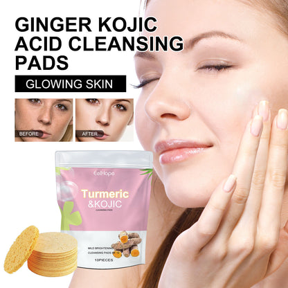 EelHope Turmeric Kojic Cleansing Pads – Deep Clean Pores, Reduce Acne & Dark Spots, Brighten Skin Naturally