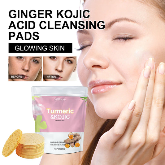 EelHope Turmeric Kojic Cleansing Pads – Deep Clean Pores, Reduce Acne & Dark Spots, Brighten Skin Naturally