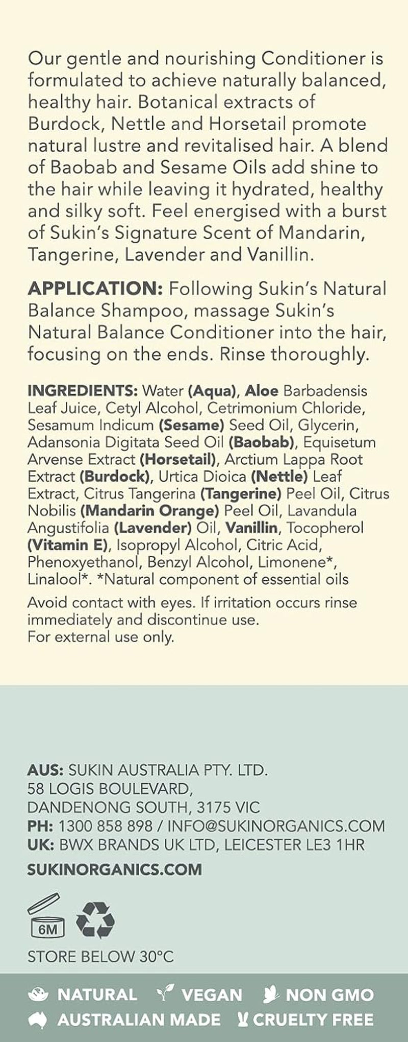 Haircare Natural Balance Conditioner, 33.82 Ounce