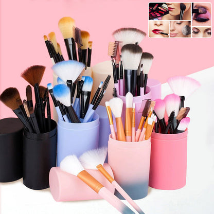 12PCS Makeup Brush Set for Blush, Eyeshadow, Eyelash & Highlighter Application - Professional Cosmetic Brushes