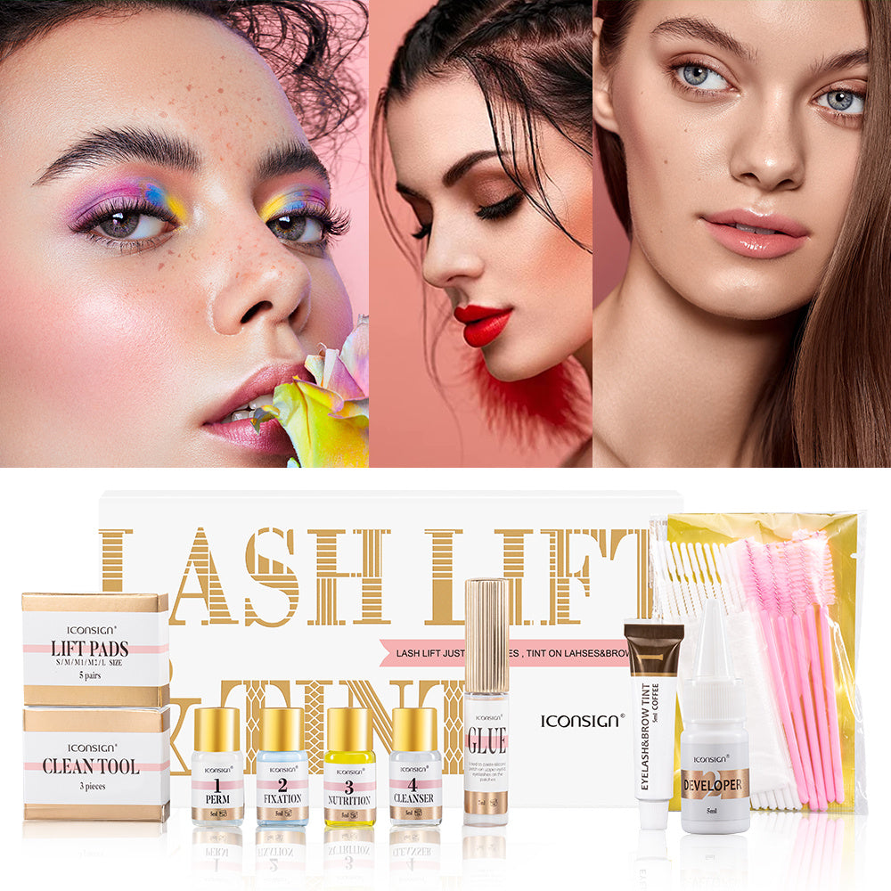 ICONSIGN Lash Lift & Eyebrow Tint Kit - Professional Eyelash Perm & Brow Lamination Set | Essential Makeup Tools for Stunning Results