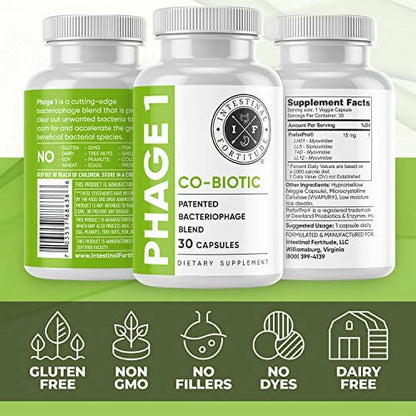 Phage 1 - Gut Health Supplement, Digestive Health, Immune Support, 30 Servings