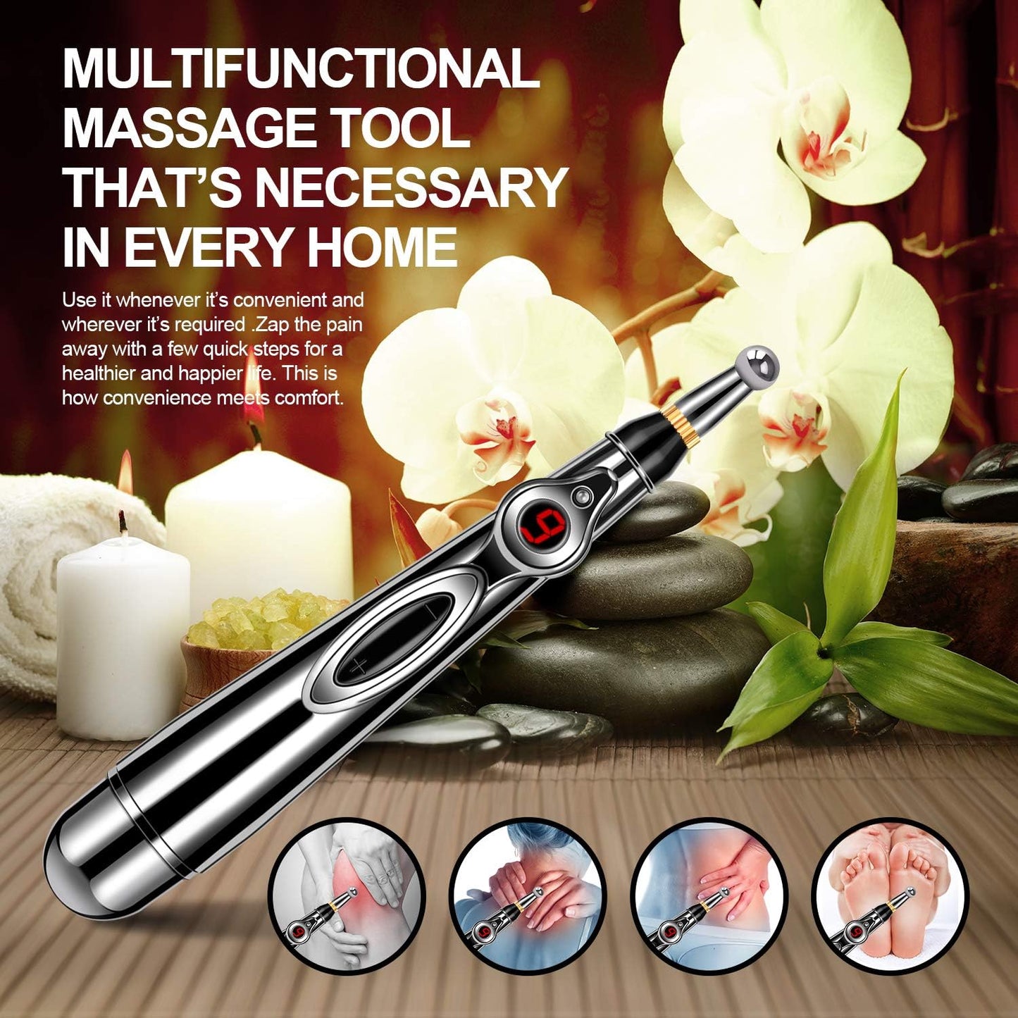 5-In-1 Acupuncture Pen, Electronic Acupuncture Pen, Pain Relief Therapy, Meridian Energy Pulse Massage Pen, Powerful Meridian Energy Pen Relief Pain Tools