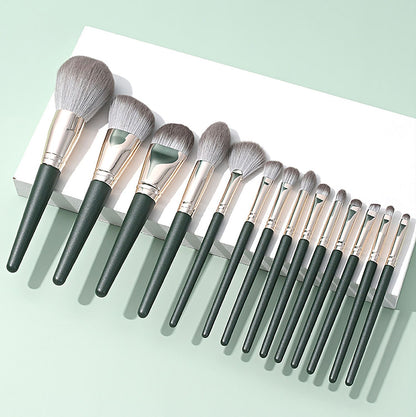 Green Cloud 14-Piece Professional Makeup Brush Set – Ultimate Beauty Kit